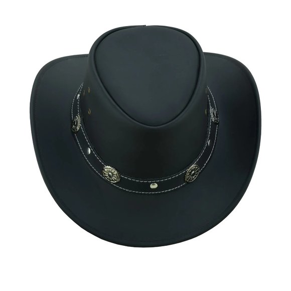 Water Resistant Leather Cowboy/ Cowgirl Western Hat. Matt Finish real Leather main image 8